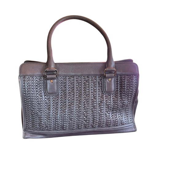 Cole Haan Leather Satchel Handbag with Handles and Shoulder Strap - Picture 2 of 14